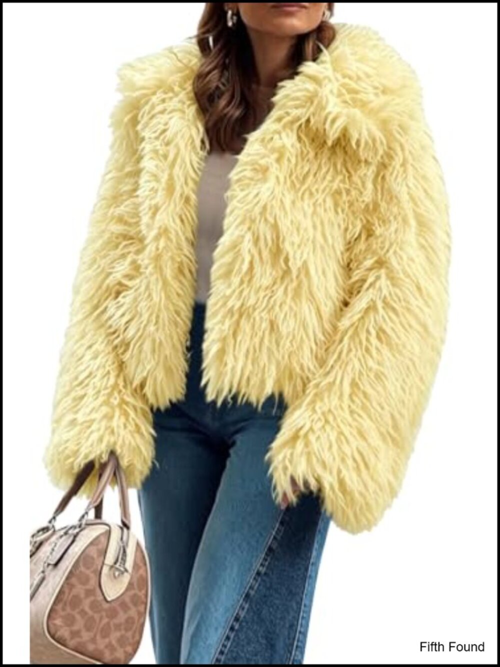 Faux Fur Cropped Shaggy Coat Women's Winter Jacket